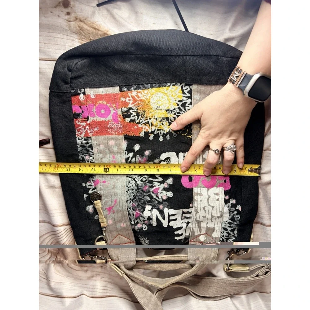 Vintage Y2K Roxy Limited Edition Graffiti Tote Bag Canvas‎ Large Boho Chic
